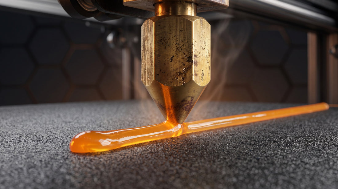 Ustawienia temperatury druku PETG — dysza 240–260 °C, stół 60–80 °C, chłodzenie 100 %